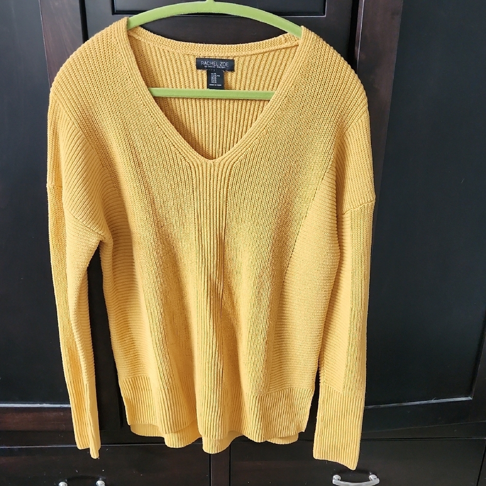 Rachel Zoe Yellow V-Neck Sweater